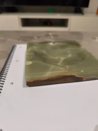 Cenicero Onix Verde Piedra Natural Sin Usar