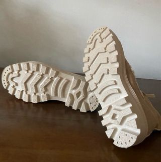 Stivaletti 41 unisex tela grezzakaki Made in Italy