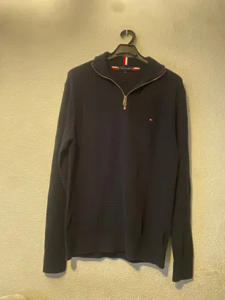 Jersey Tommy Hilfiger Azul Media Cremallera