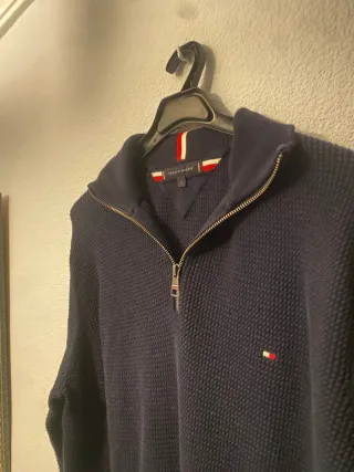 Jersey Tommy Hilfiger Azul Media Cremallera
