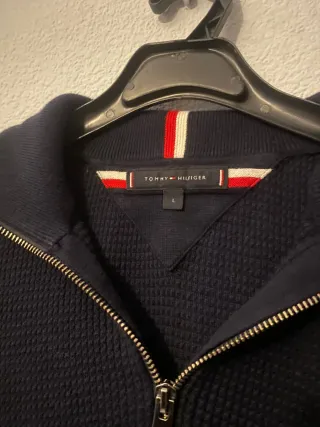 Jersey Tommy Hilfiger Azul Media Cremallera