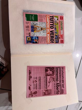 Coppia cartoline La Gazzetta dello Sport vintage
