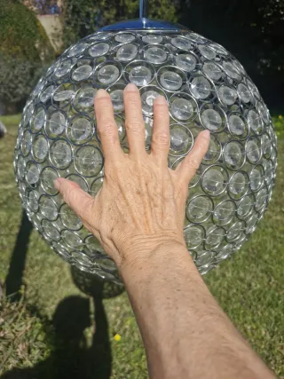 Lámpara colgante esférica de cristal