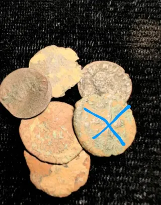 Lote de monedas antiguas para limpiar