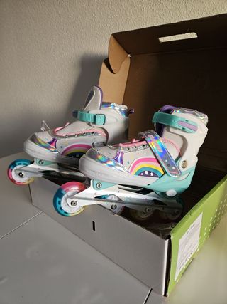 Patines en linea niña Ajustables Rainbow Talla L