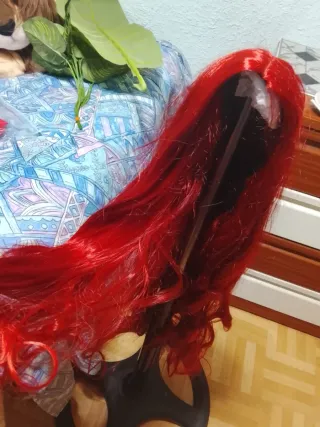 Peluca larga pelirroja nueva