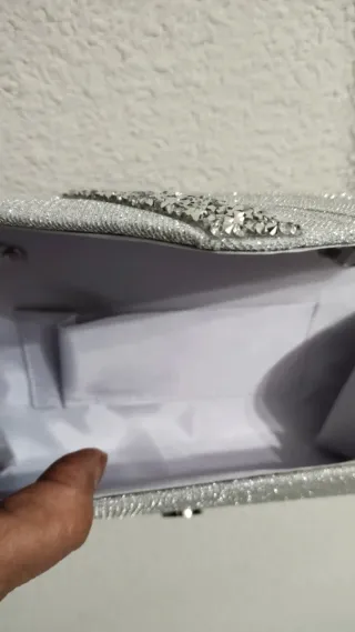 Bolso fiesta plateado plisado