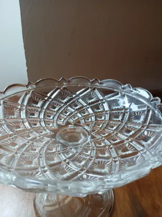 Alzata Vintage Vetro Decorato