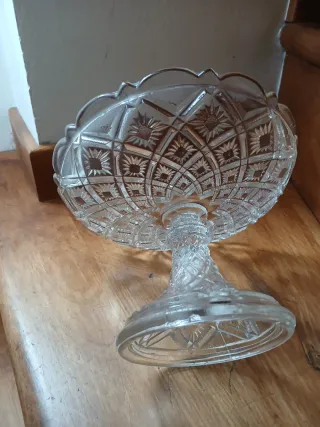 Alzata Vintage Vetro Decorato