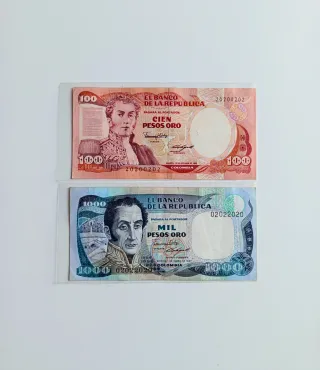 Billetes CAPICÚA ALTERNOS Colombia 1985 y 1987