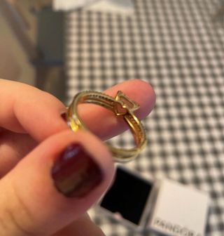 Anillo Pandora Corazón Bañado en Oro 14k