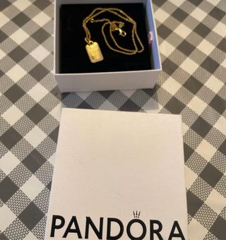 Colgante Pandora Chapa Bañado Oro 14k