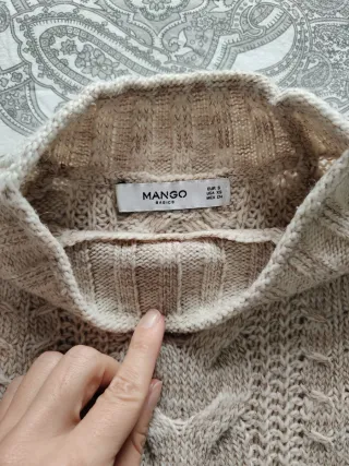 Jersey beige de punto trenzado