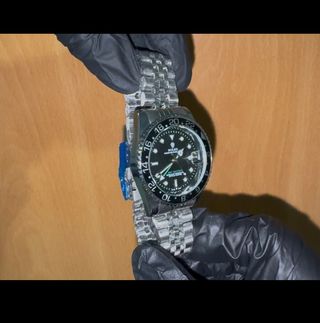 Reloj estilo GMT-Master Negro/Plata