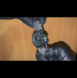 Reloj estilo GMT-Master Negro/Plata