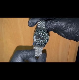 Reloj estilo GMT-Master Negro/Plata