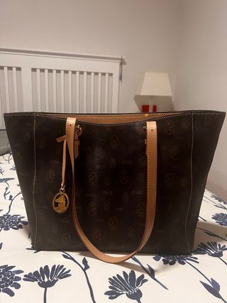 Bolso de hombro El Potro marrón y dorado