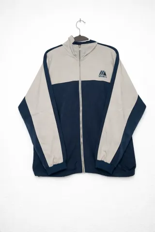 Chaqueta deportiva vintage beige y azul XL