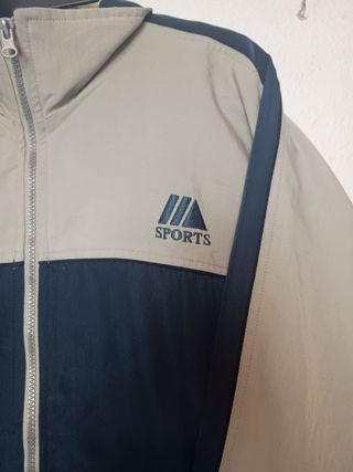 Chaqueta deportiva vintage beige y azul XL