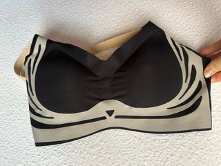 Sujetador deportivo Shein S/M beige/negro ajustabl