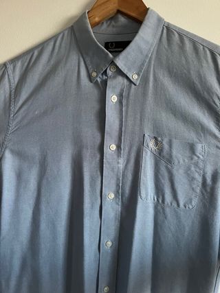 Camisa Fred Perry Azul Usada Uma Vez