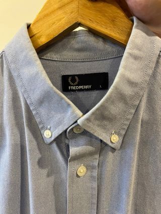 Camisa Fred Perry Azul Usada Uma Vez