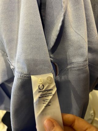 Camisa Fred Perry Azul Usada Uma Vez