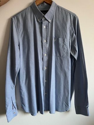 Camisa Fred Perry Azul Usada Uma Vez