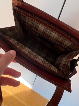 Bolso de piel vintage marrón