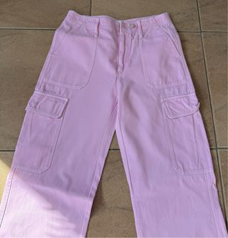 Pantalones cargo rosa palo