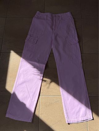 Pantalones cargo rosa palo