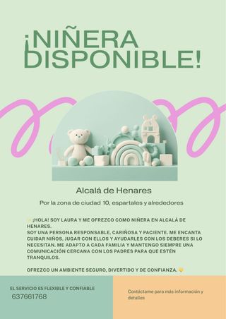 Niñera en Alcala de Henares