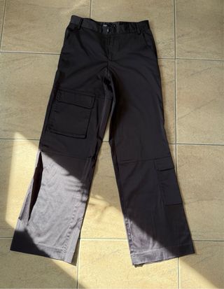 Pantalón cargo satinado Zara marrón