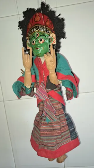 Marioneta Nepal 2 Caras Hecha a Mano