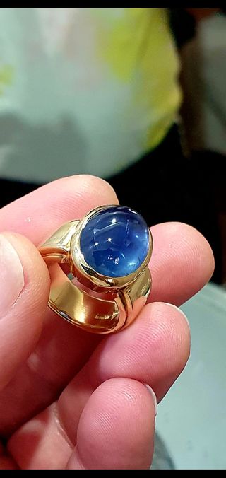 Anillo Oro 18k Zafiro Natural