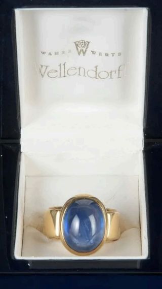 Anillo Oro 18k Zafiro Natural