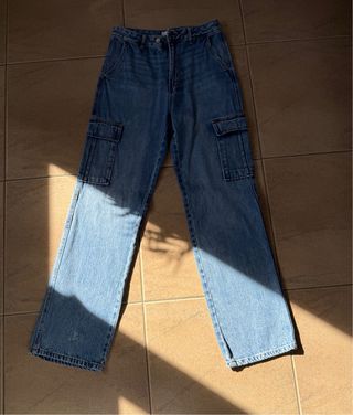 Vaqueros Cargo Azules