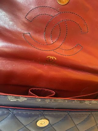 Borsa Chanel Vintage Blu e Oro