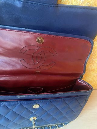 Borsa Chanel Vintage Blu e Oro