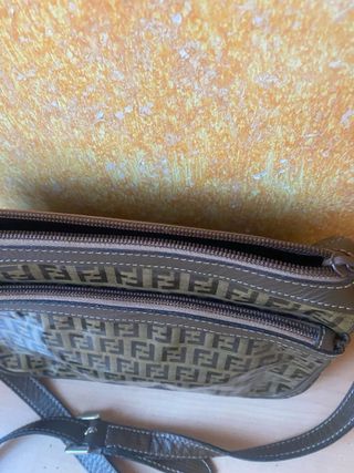 Borsa a tracolla vintage Fendi marrone multicolore