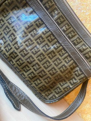 Borsa a tracolla vintage Fendi marrone multicolore