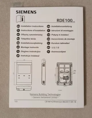 Termostato Programable Siemens RDE100