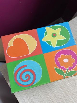 Caja de madera vintage decorada