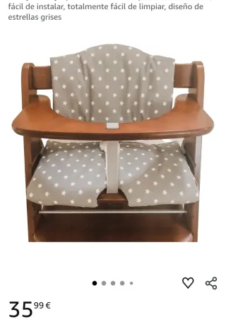 Cojín para trona Hauck Alpha estrellas grises