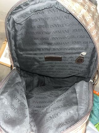 Mochila Emporio Armani Beige y Marrón