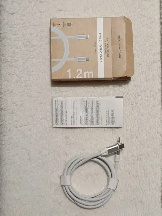 Cable tipo C a tipo C. Largo 1.2m. Textil exterior