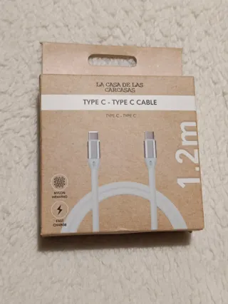 Cable tipo C a tipo C. Largo 1.2m. Textil exterior