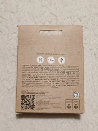 Cable tipo C a tipo C. Largo 1.2m. Textil exterior