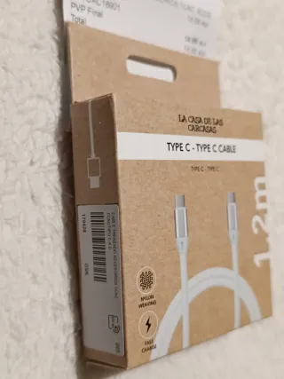 Cable tipo C a tipo C. Largo 1.2m. Textil exterior