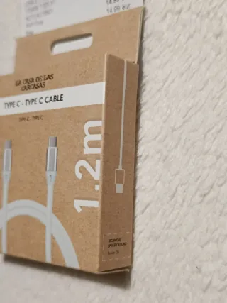 Cable tipo C a tipo C. Largo 1.2m. Textil exterior